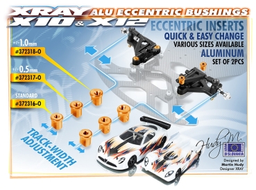 XRAY - Alu Führungsbuchsen 0.5mm Orange (2 Stück)