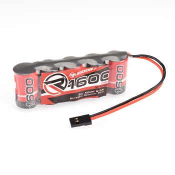 RUDDOG - 1600mAh 6.0V NiMH 2/3A Straight Receiver Pack