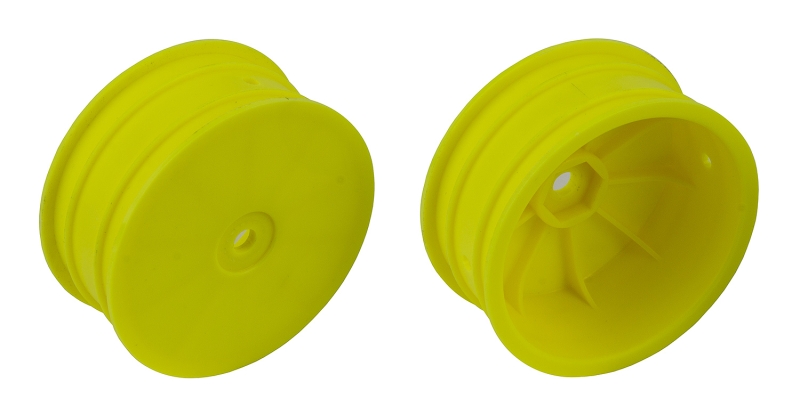 Team Associated - 4WD Front Wheels, 2.2", 12mm hex, +1.5mm, fluorescent yellow