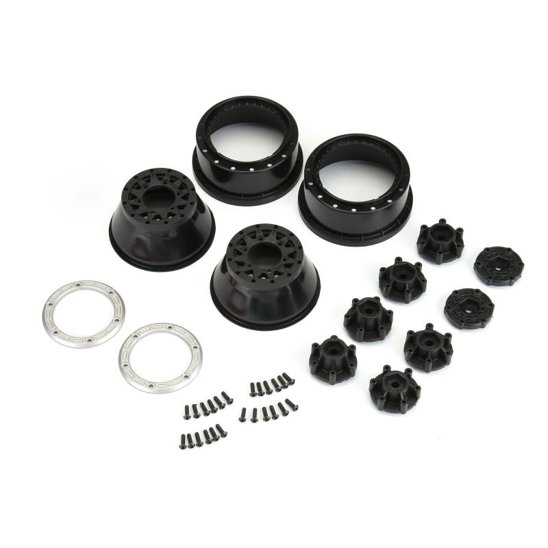 Pro-Line - RAID BEAD-LOC 6X30 SC FELGEN (2) SILBER/SCHWARZ 2,2 3.0 12&14MM SECHSKANT FÜR SLASH, PROTRAC & SENTON 4X4